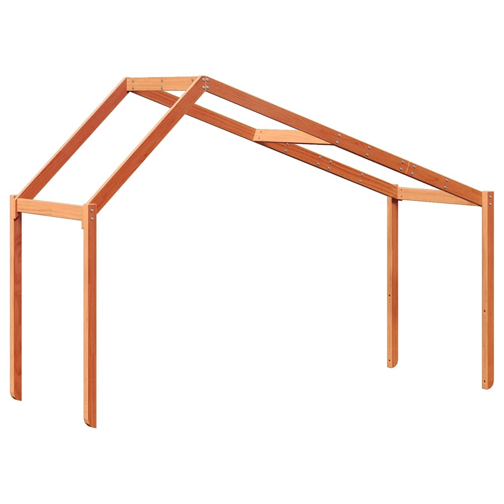 vidaXL Kids' Bed Roof Wax Brown 203x80.5x142 cm Solid Wood Pine 6