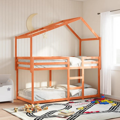 vidaXL Kids' Bed Roof Wax Brown 203x80.5x142 cm Solid Wood Pine 1