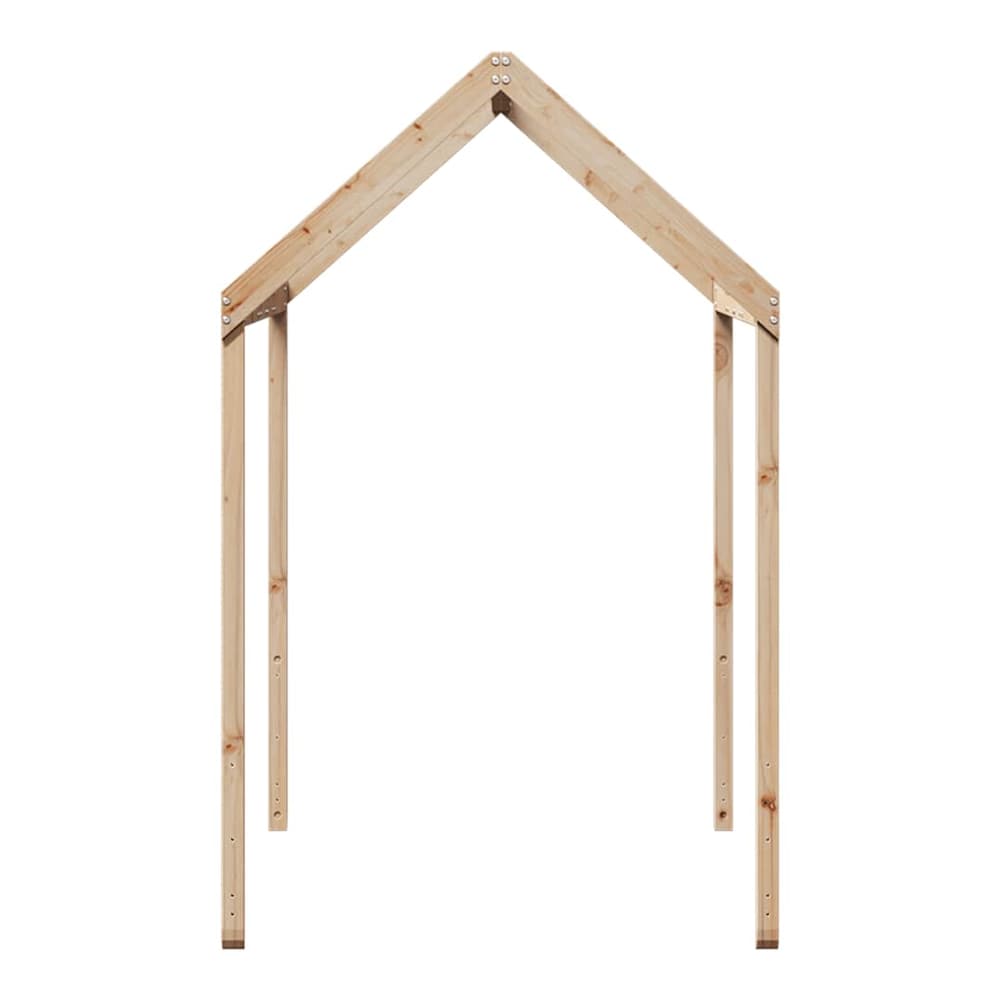 Kids' Bed Roof 207x95.5x159 cm Solid Wood Pine Natural 151.5 cm 80.5 cm