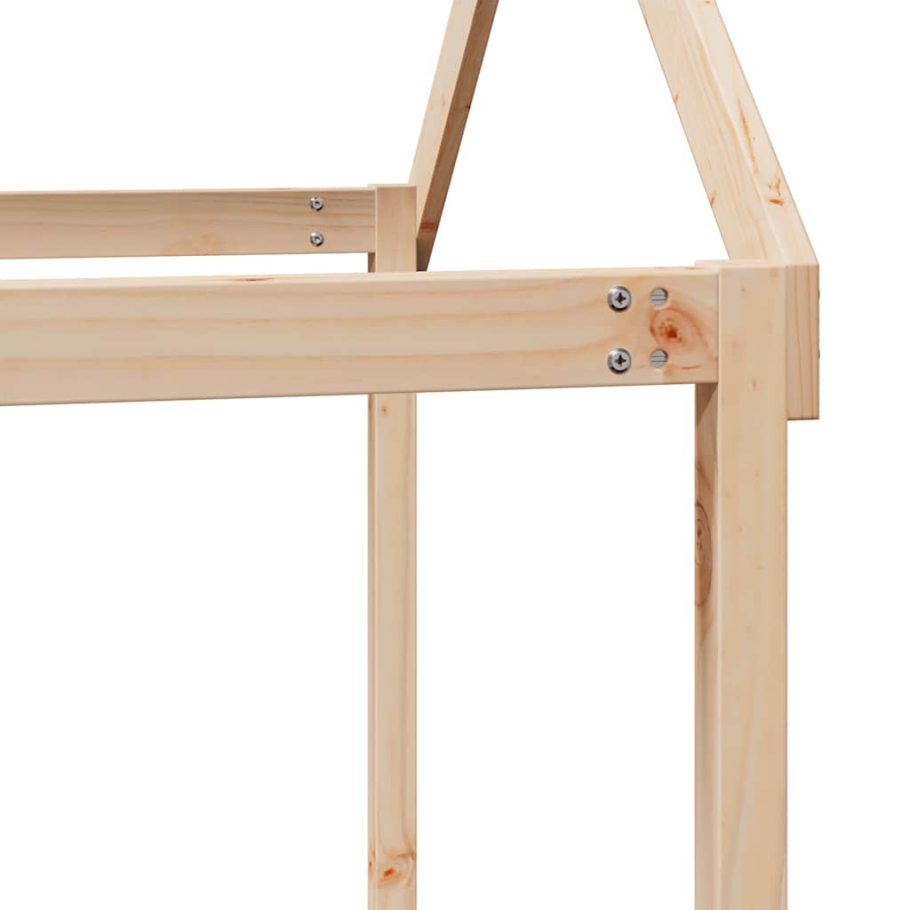 Kids' Bed Roof 207x95.5x159 cm Solid Wood Pine Natural 151.5 cm 80.5 cm