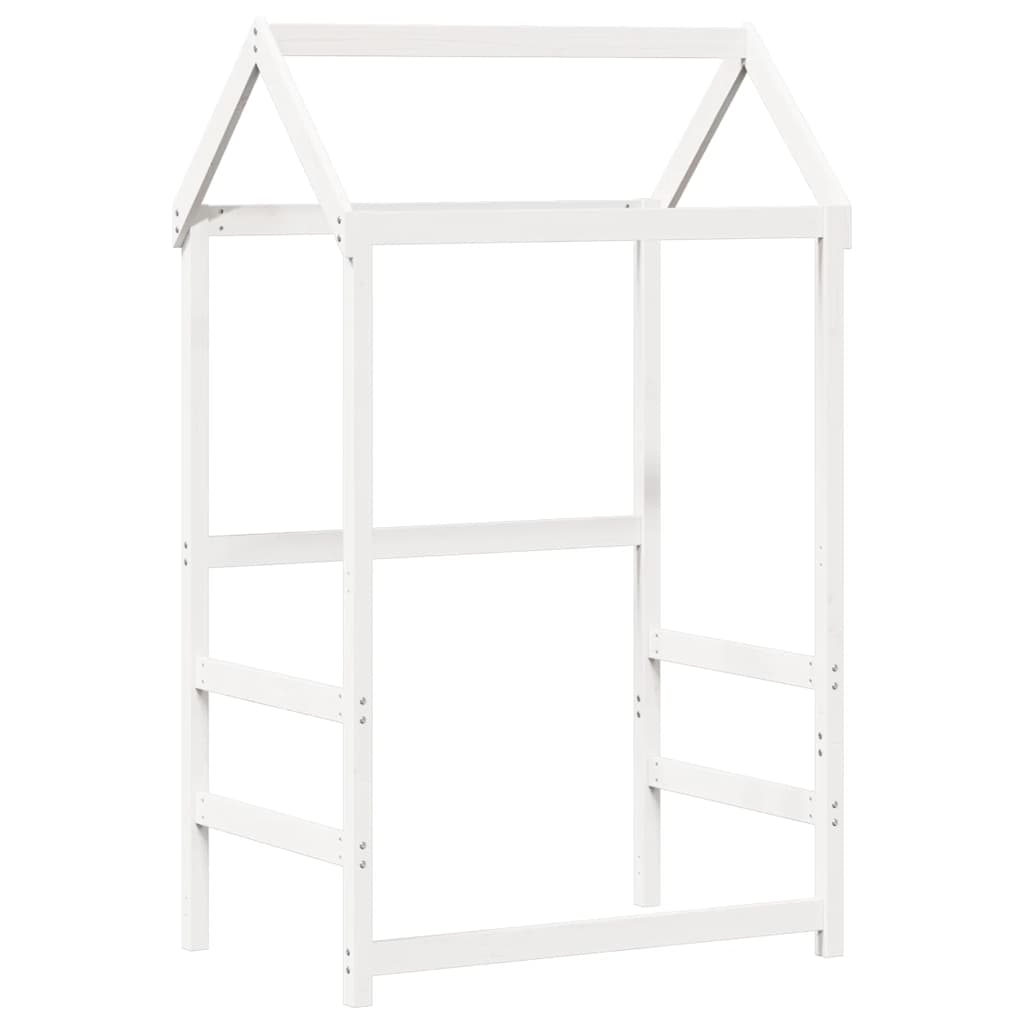 Kids' Bed Roof 98x70x176,5 cm Solid Wood Pine White 98 x 70 x 176.5 cm