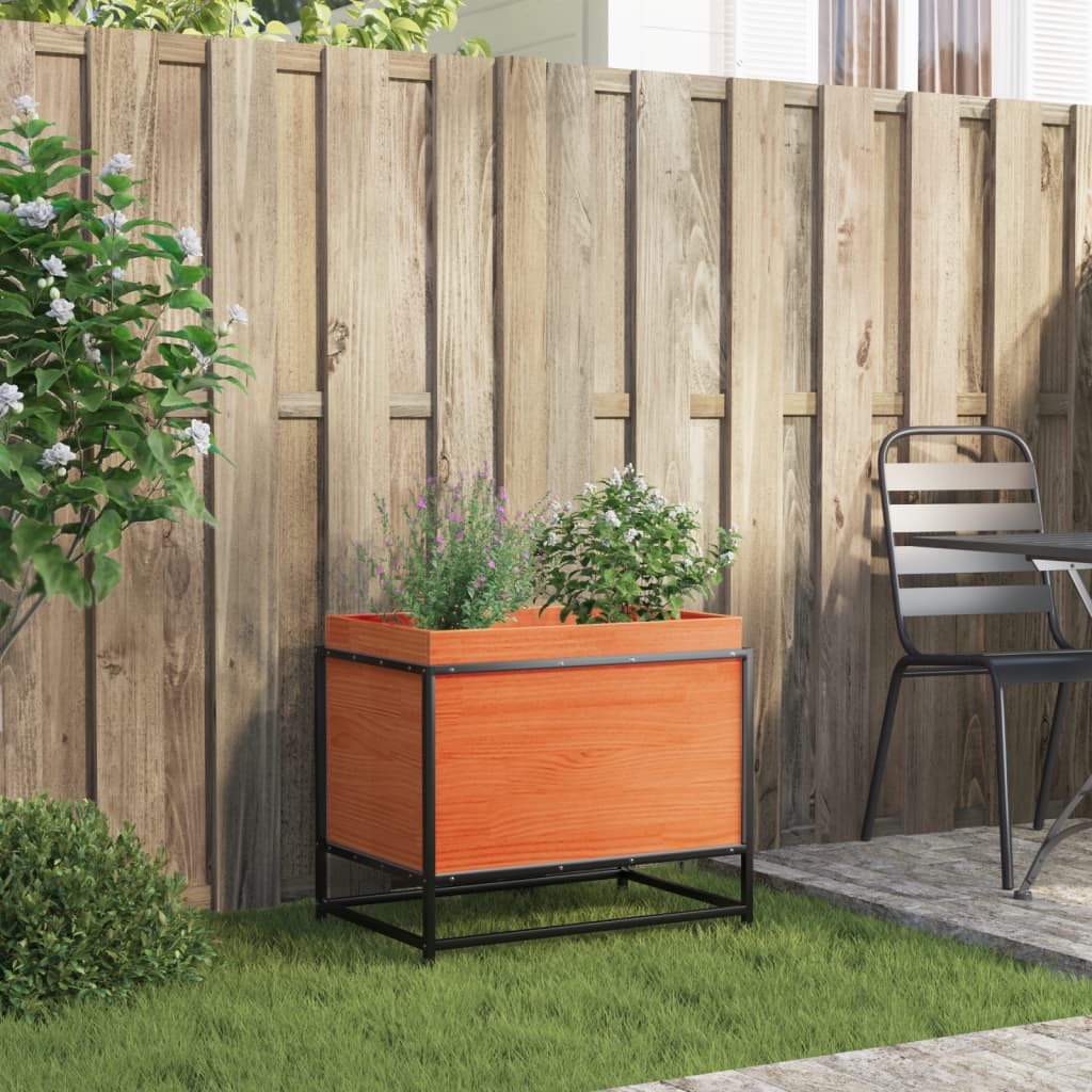vidaXL Garden Planter Wax Brown 60x40x50 cm Solid Wood Pine 3