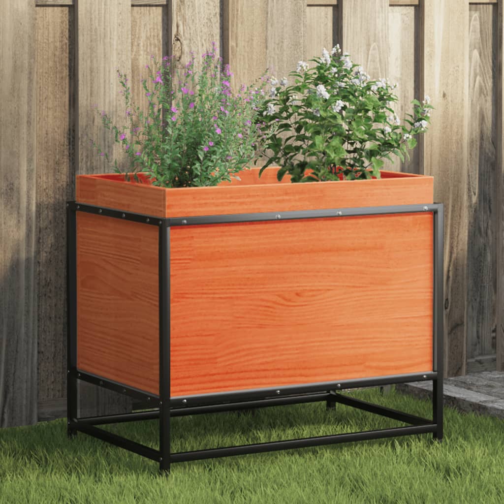 vidaXL Garden Planter Wax Brown 60x40x50 cm Solid Wood Pine 1