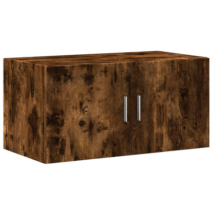 vidaXL Wall Cabinet Smoked Oak 80x42.5x40 cm Engineered Wood 2