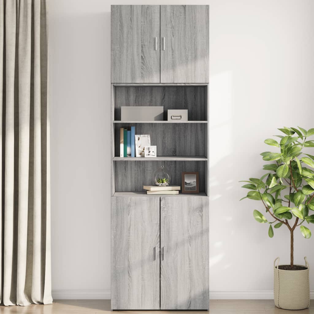 vidaXL Wall Cabinet Grey Sonoma 80x42.5x64 cm Engineered Wood 3
