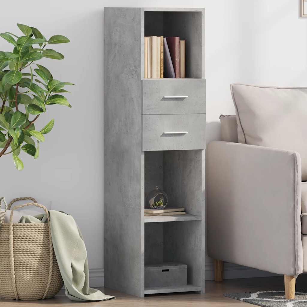 vidaXL Highboard Concrete Grey 30x42.5x124 cm Engineered Wood 1