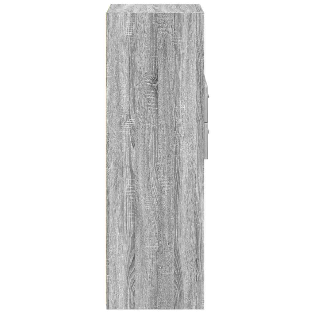 vidaXL Highboard Grey Sonoma 30x42.5x124 cm Engineered Wood 5