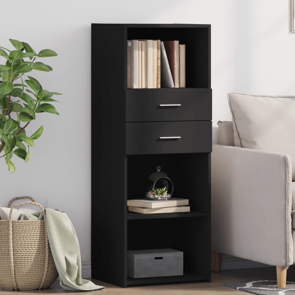 vidaXL Highboard Black 45x42.5x124 cm Engineered Wood 1