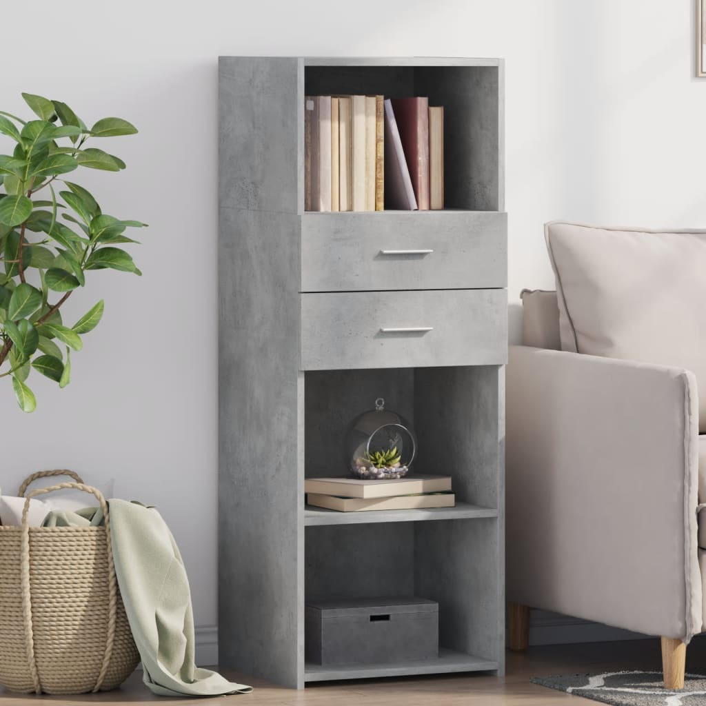 vidaXL Highboard Concrete Grey 45x42.5x124 cm Engineered Wood 1