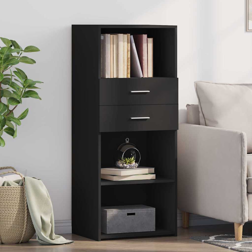 Highboard 50x42,5x124 cm Engineered Wood Black
