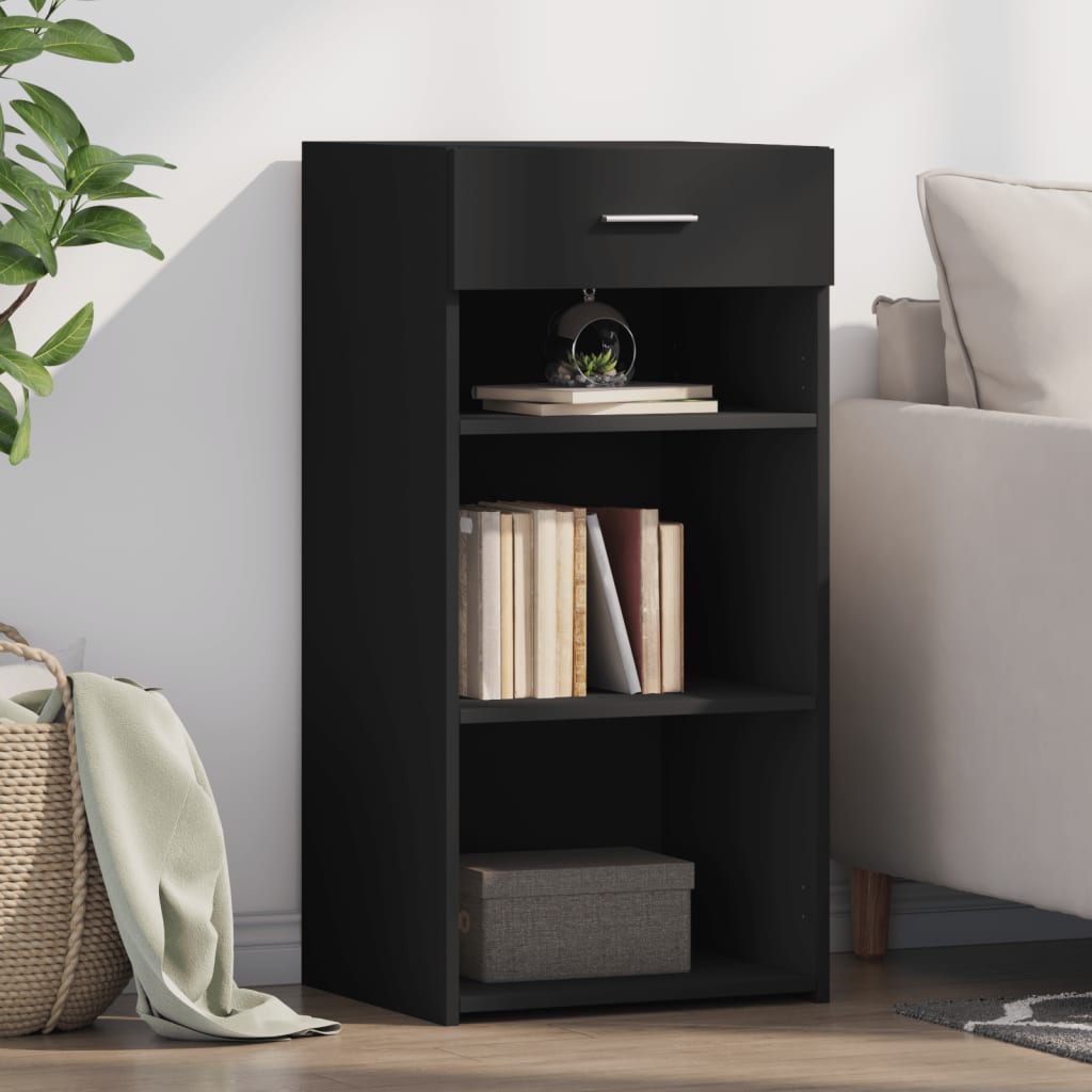 vidaXL Sideboard Black 45x42.5x93 cm Engineered Wood 1