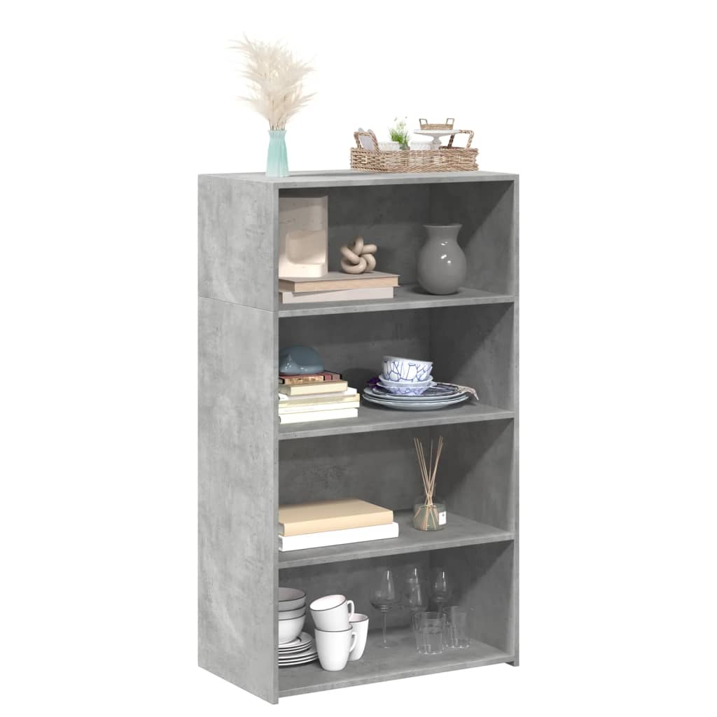 vidaXL Highboard Concrete Grey 70x41x124 cm Engineered Wood 3