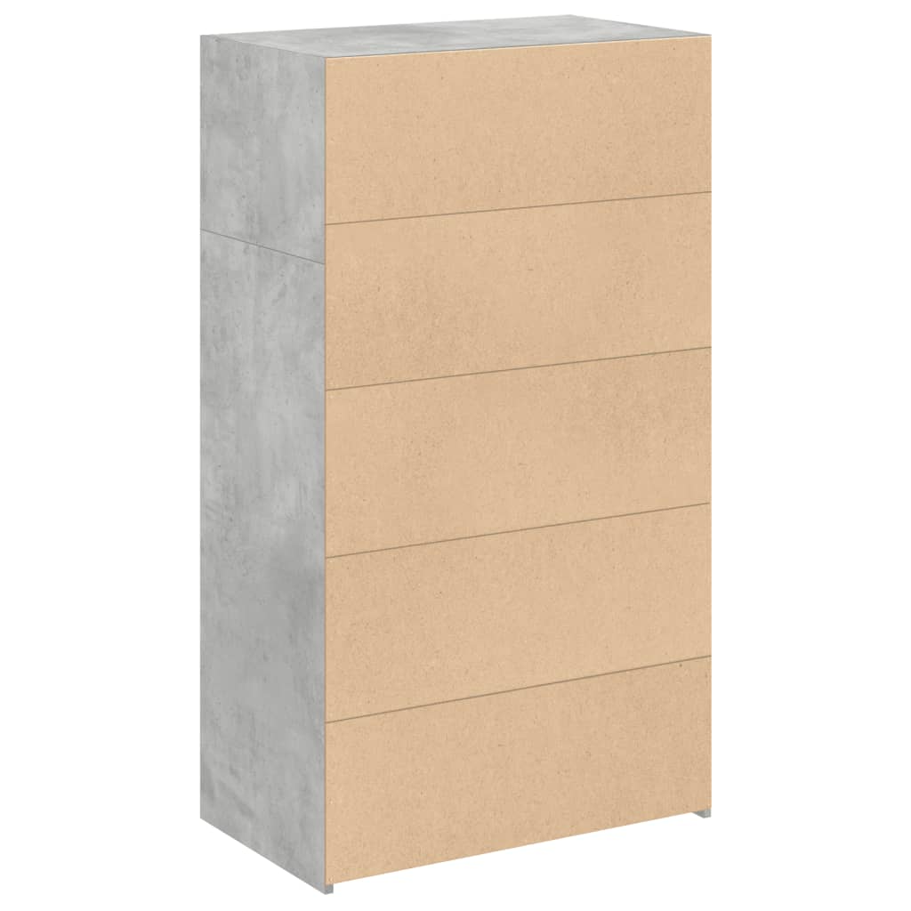 vidaXL Highboard Concrete Grey 70x41x124 cm Engineered Wood 6