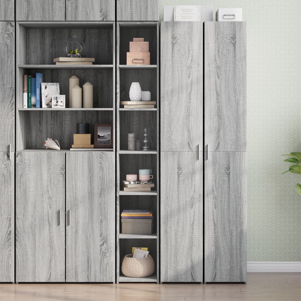 Highboard 30x41x185 cm Engineered Wood Grey sonoma