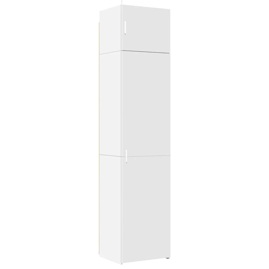 Slim Storage Cabinet 50x42.5x225 cm Engineered Wood 6 Shelves White