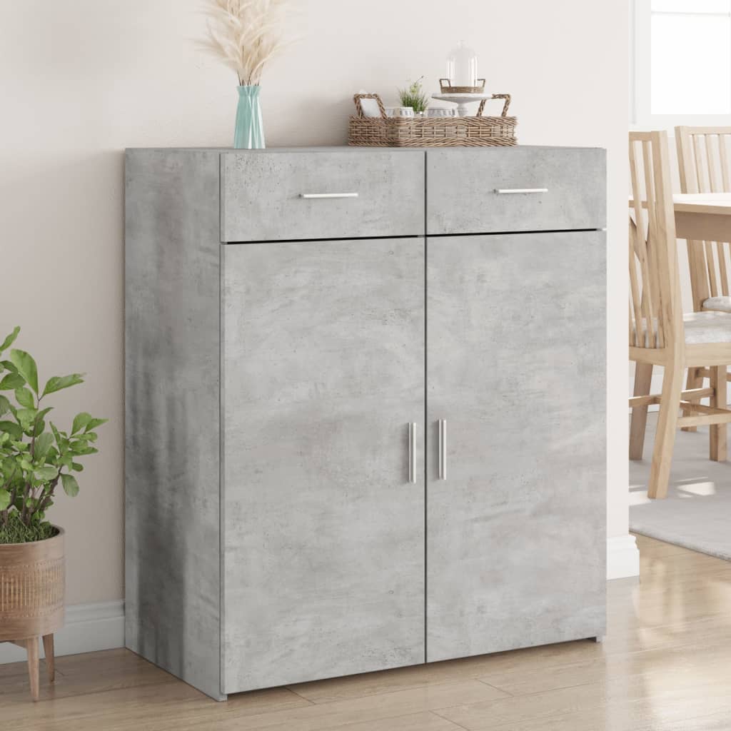 Sideboard 80x42,5x93 cm Engineered Wood Concrete grey 80 x 42.5 x 93 cm
