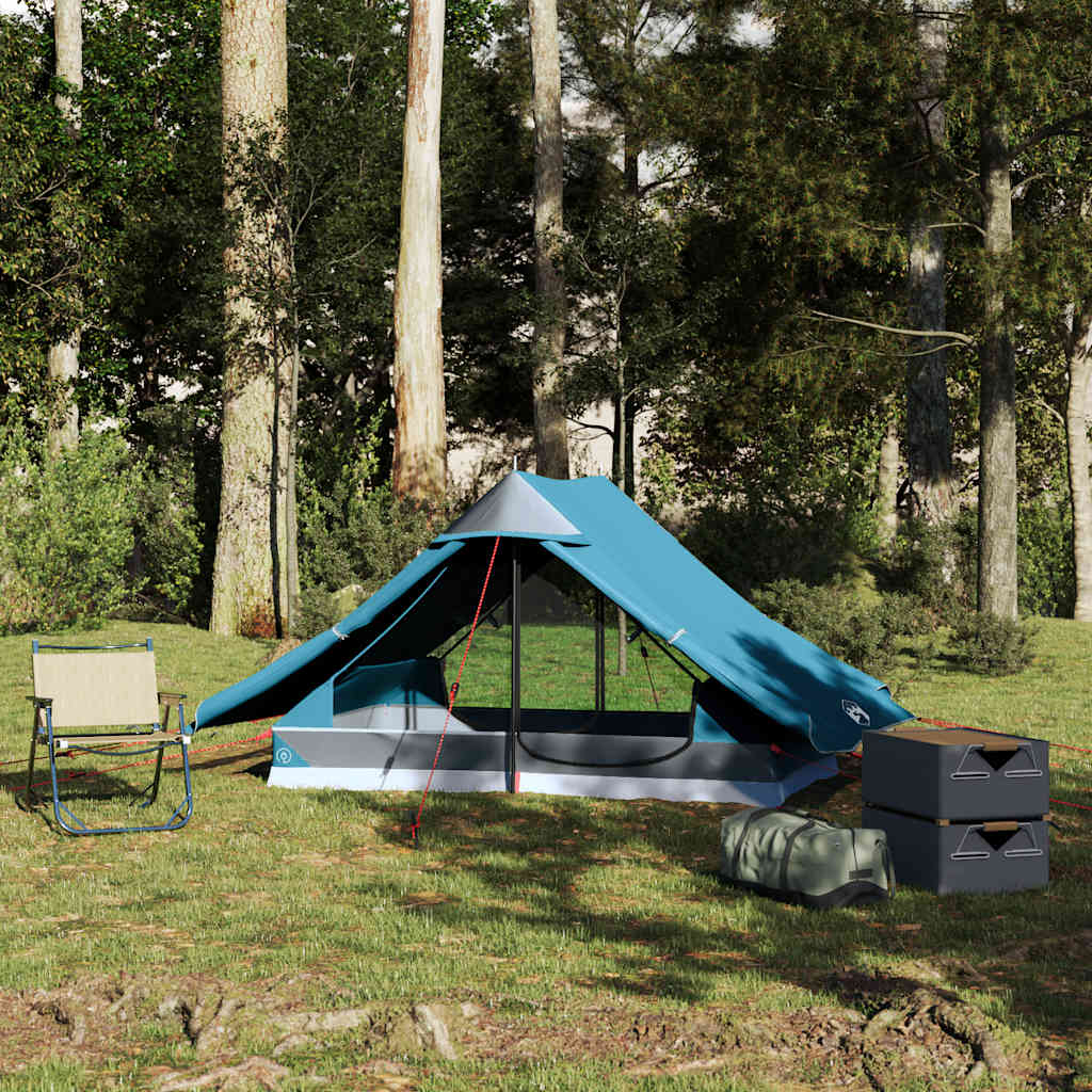 vidaXL Camping Tent 2-Person Blue Waterproof 4