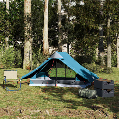 vidaXL Camping Tent 2-Person Blue Waterproof 4