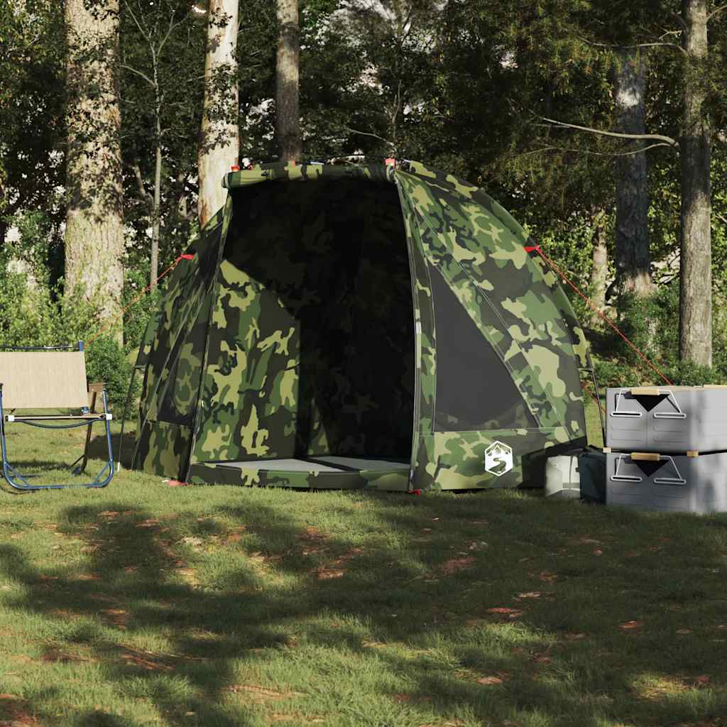 vidaXL Fishing Tent Camouflage Waterproof 3