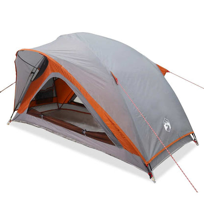 vidaXL Camping Tent 1-Person Grey and Orange Waterproof 2