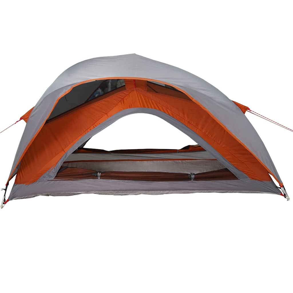 vidaXL Camping Tent 1-Person Grey and Orange Waterproof 5