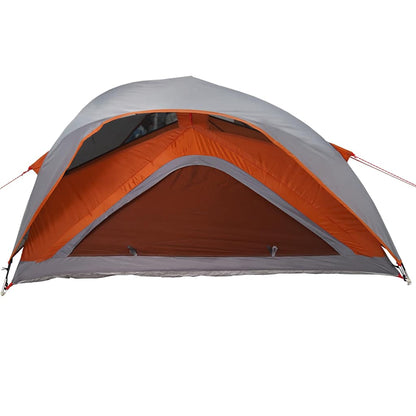 vidaXL Camping Tent 1-Person Grey and Orange Waterproof 6