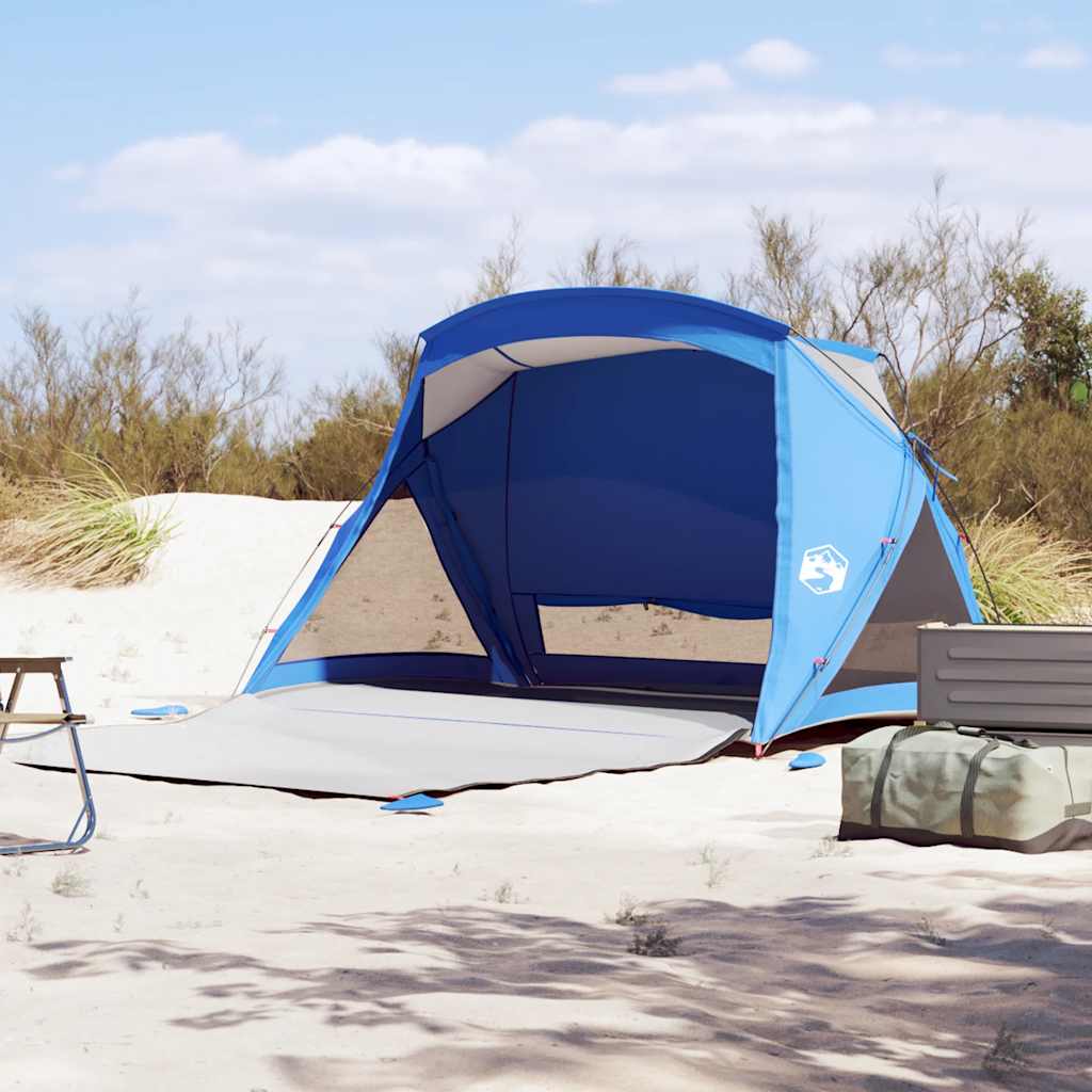 vidaXL Beach Tent 2-Person Azure Blue Waterproof 4