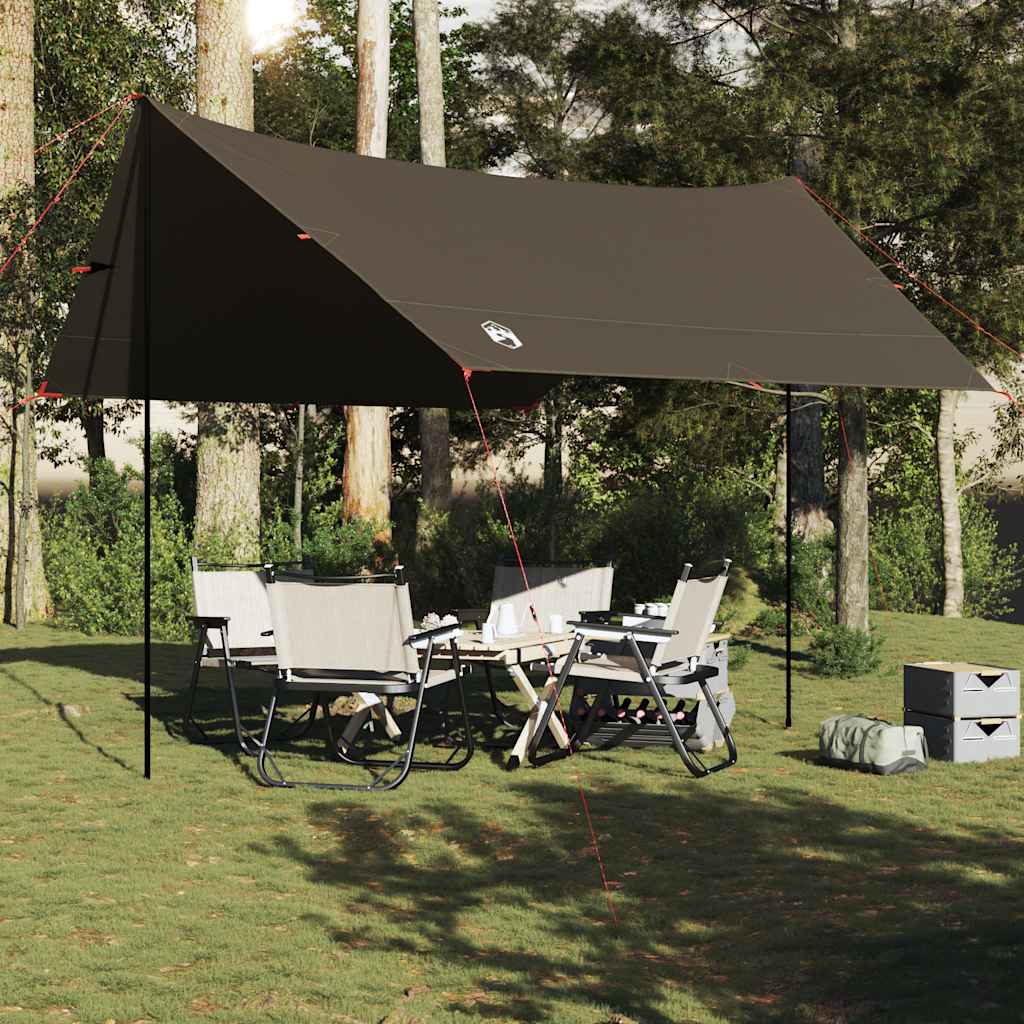 vidaXL Camping Tarp Brown 438x376x212 cm Waterproof 3