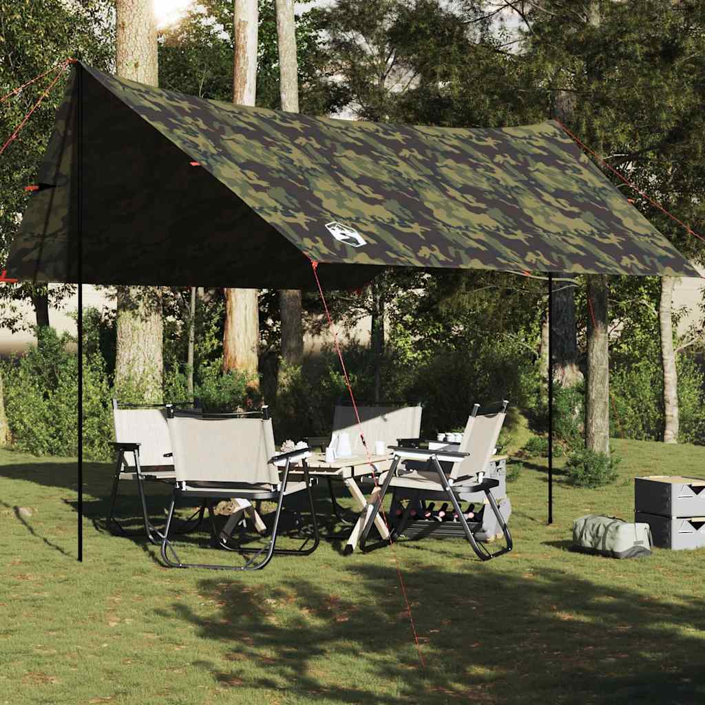 vidaXL Camping Tarp Camouflage 438x376x212 cm Waterproof 1