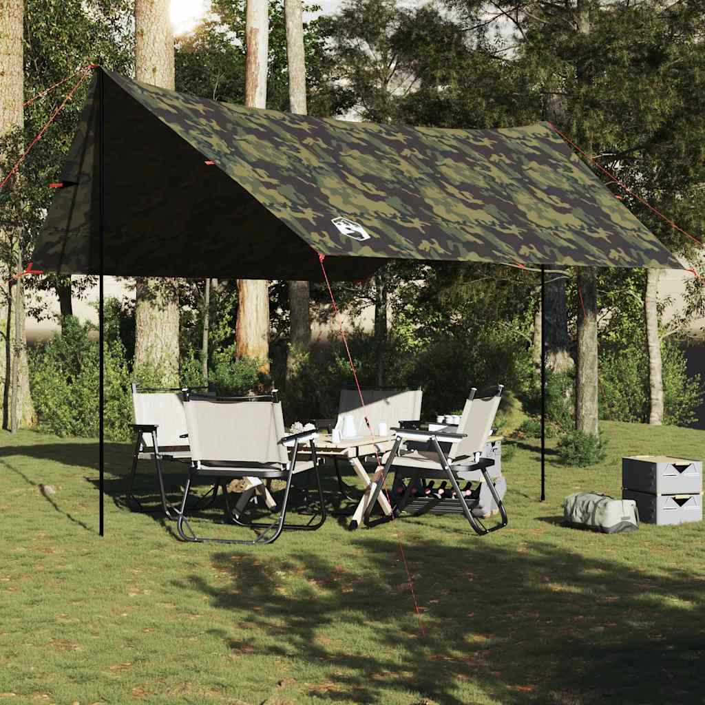vidaXL Camping Tarp Camouflage 462x306x211 cm Waterproof 3