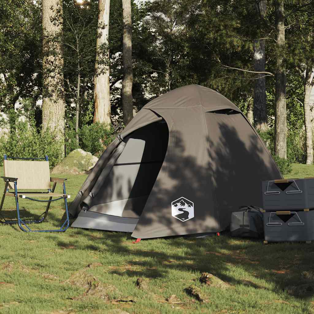 vidaXL Camping Tent Dome 2-Person Brown Waterproof 3