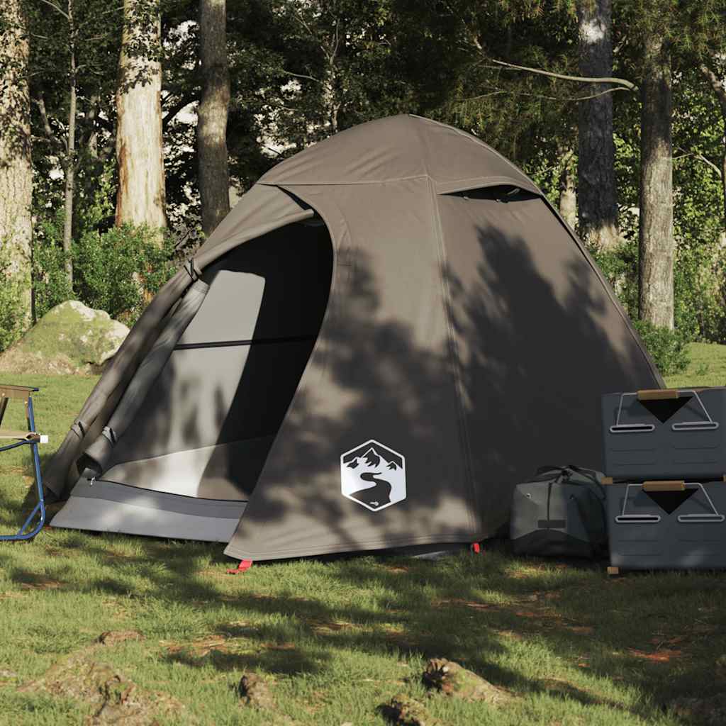 vidaXL Camping Tent Dome 2-Person Brown Waterproof 1