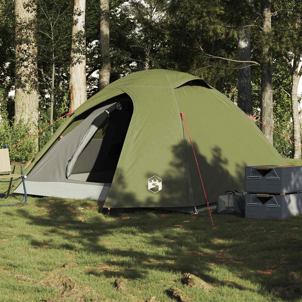 Camping Tent Dome Waterproof 3-person in Olive Green