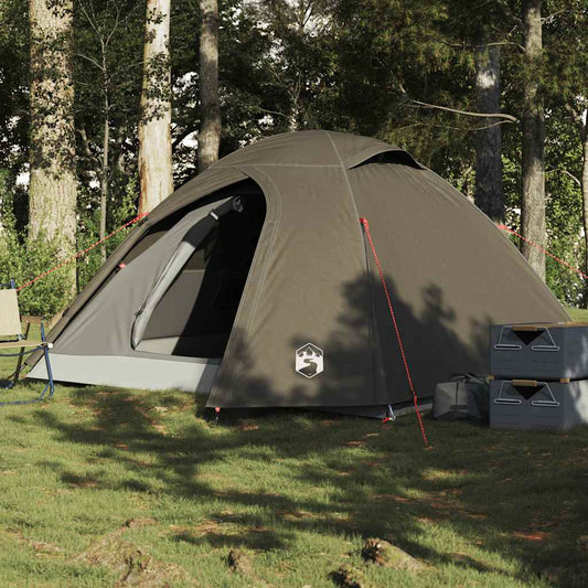 Camping Tent Dome Waterproof 3-person in Brown