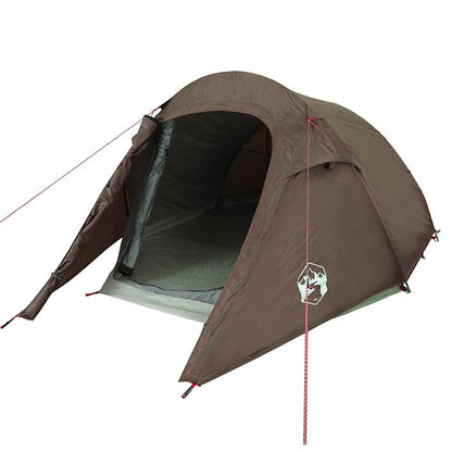 vidaXL Camping Tent Tunnel 3-Person Brown Waterproof 4