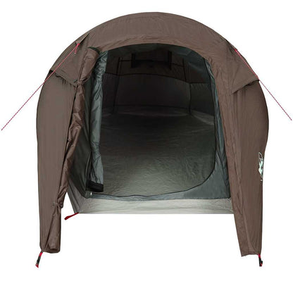 vidaXL Camping Tent Tunnel 3-Person Brown Waterproof 6