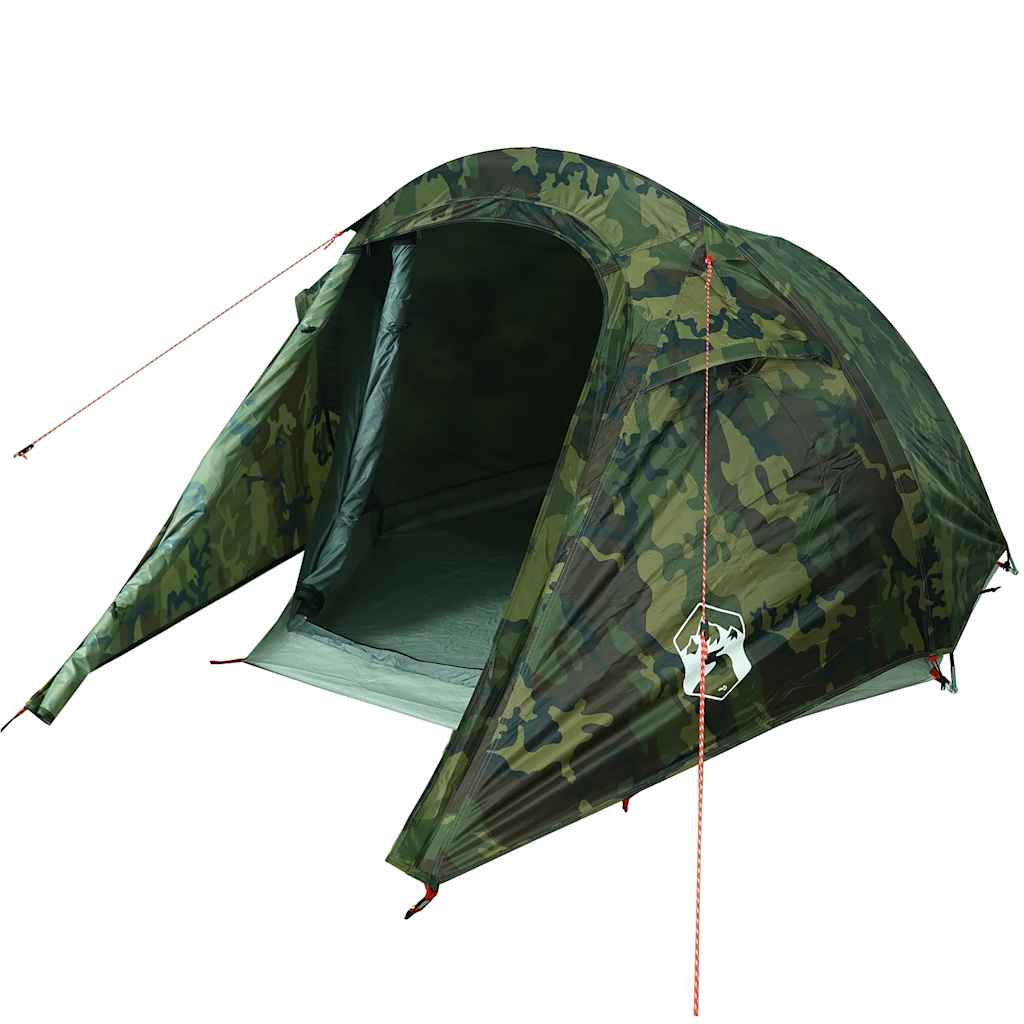 vidaXL Camping Tent Tunnel 3-Person Camouflage Waterproof 4