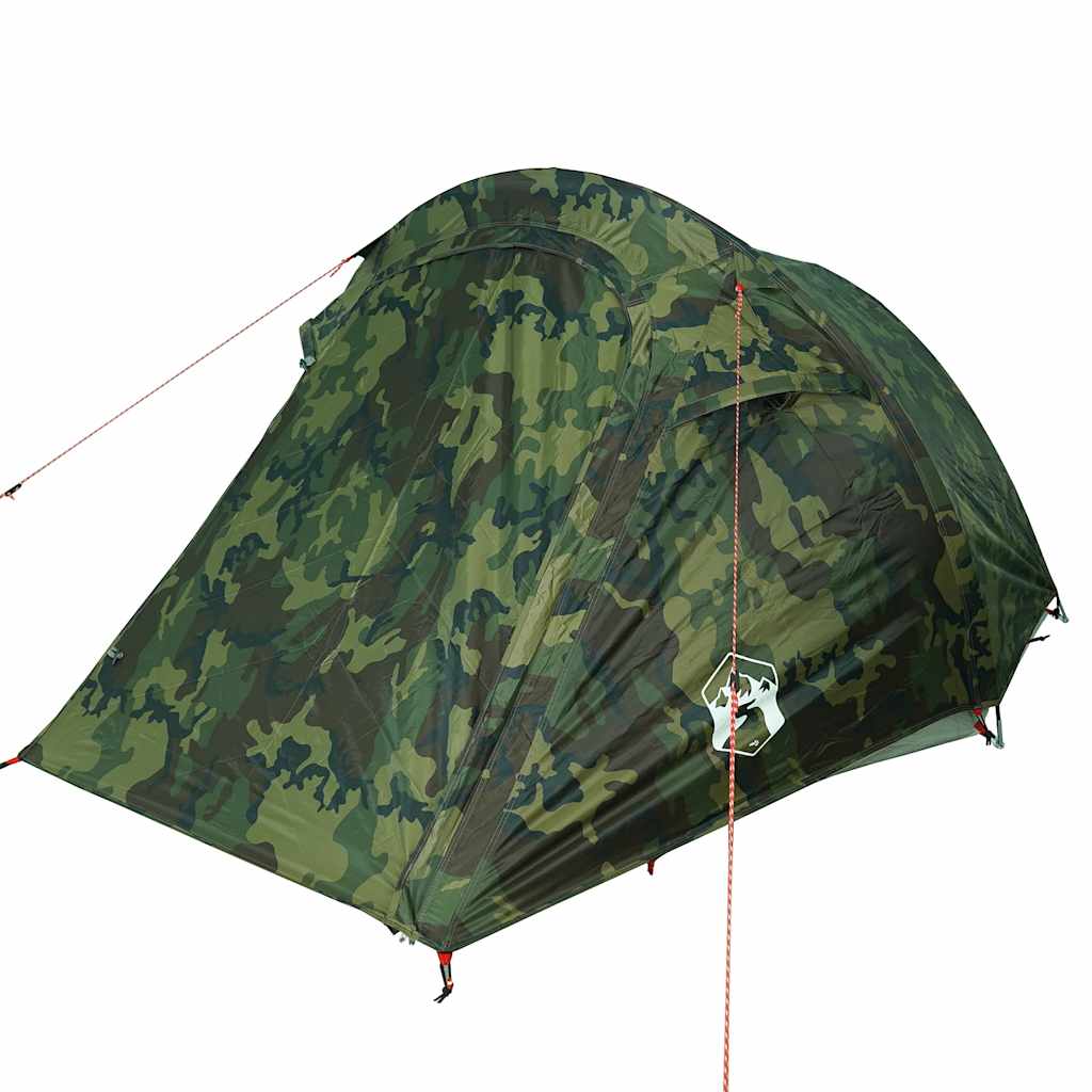 vidaXL Camping Tent Tunnel 3-Person Camouflage Waterproof 5