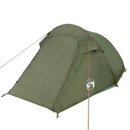vidaXL Camping Tent Tunnel 2-Person Olive Green Waterproof 5