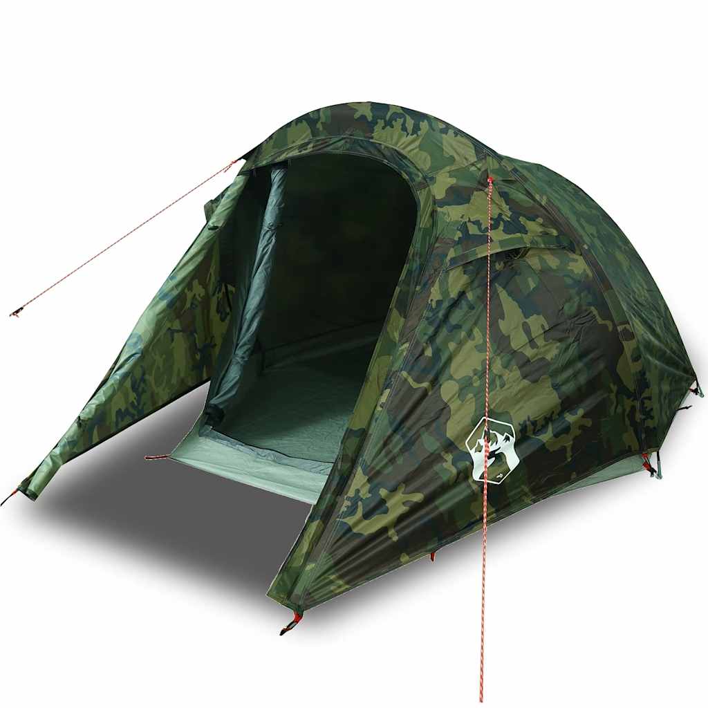 vidaXL Camping Tent Tunnel 2-Person Camouflage Waterproof 2