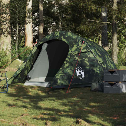 vidaXL Camping Tent Tunnel 2-Person Camouflage Waterproof 1