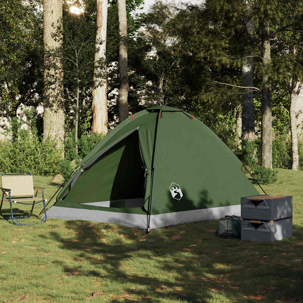 vidaXL Camping Tent Dome 4-Person Olive Green Waterproof 3