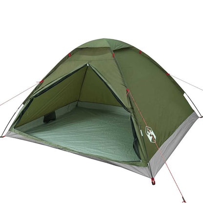 vidaXL Camping Tent Dome 4-Person Olive Green Waterproof 4