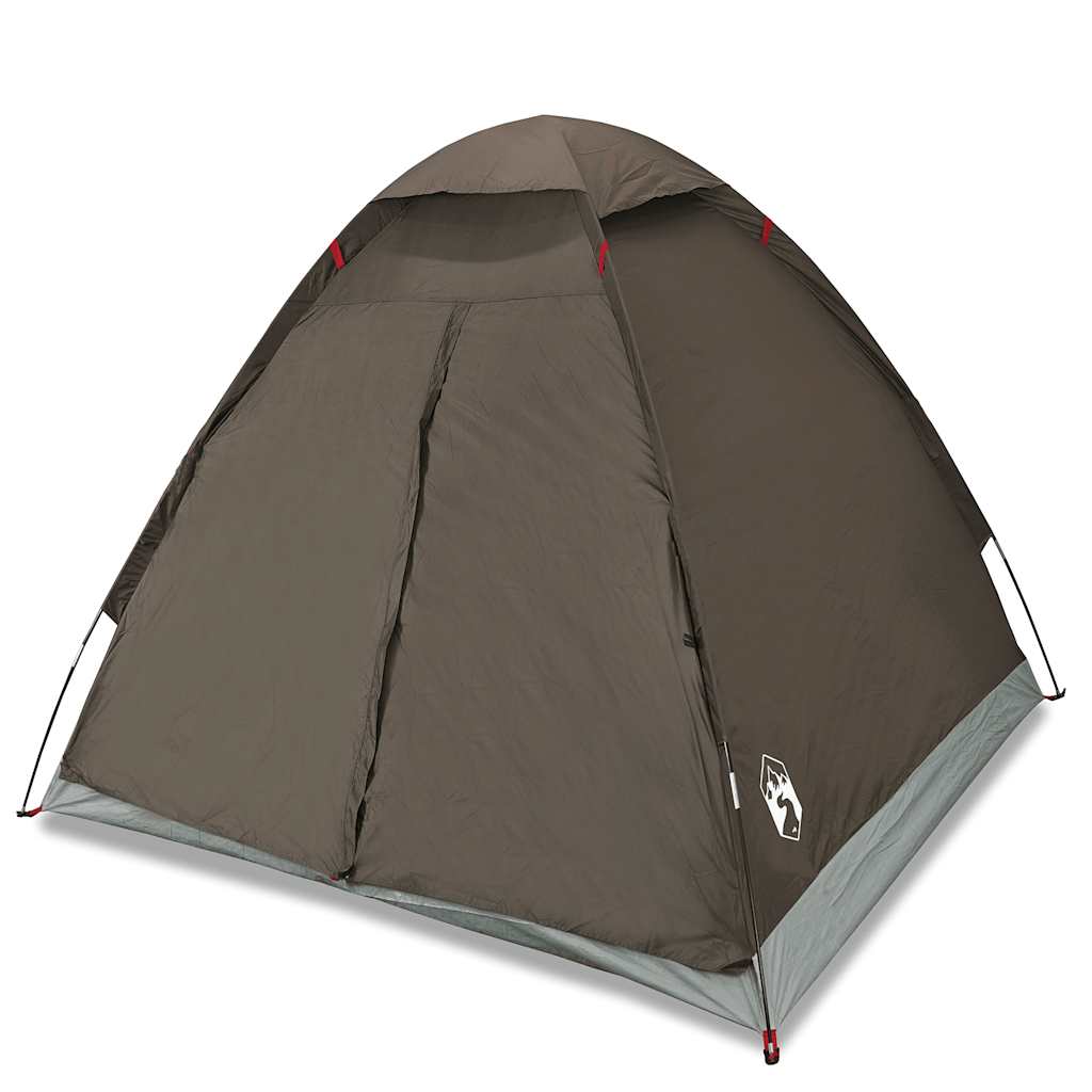 vidaXL Camping Tent Dome 4-Person Brown Waterproof 2