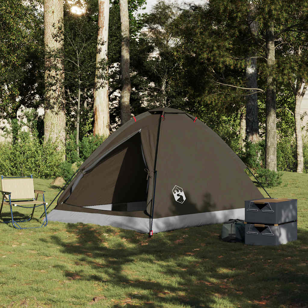 vidaXL Camping Tent Dome 4-Person Brown Waterproof 3