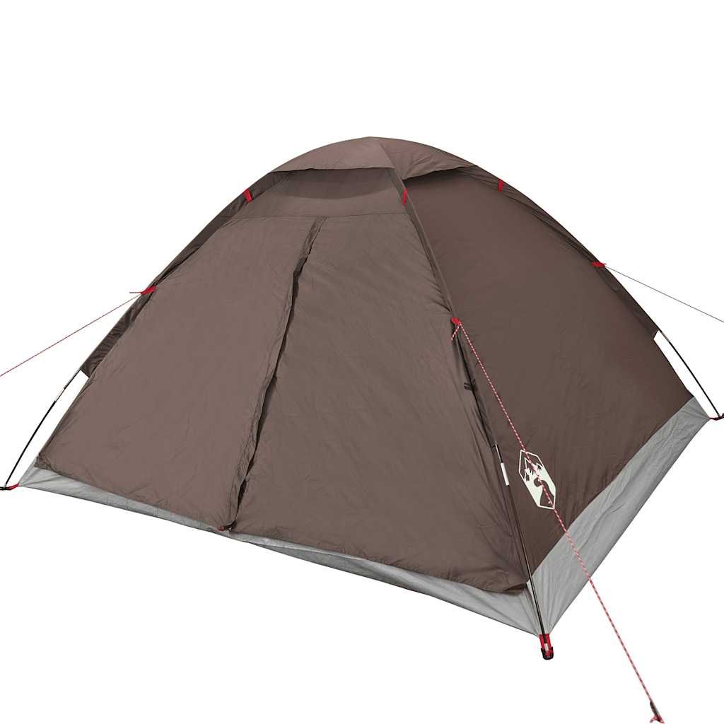 vidaXL Camping Tent Dome 4-Person Brown Waterproof 5
