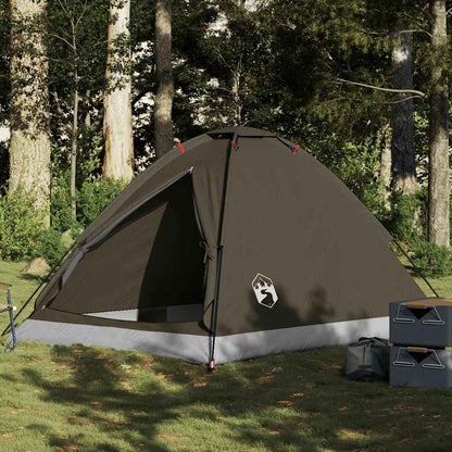vidaXL Camping Tent Dome 4-Person Brown Waterproof 1