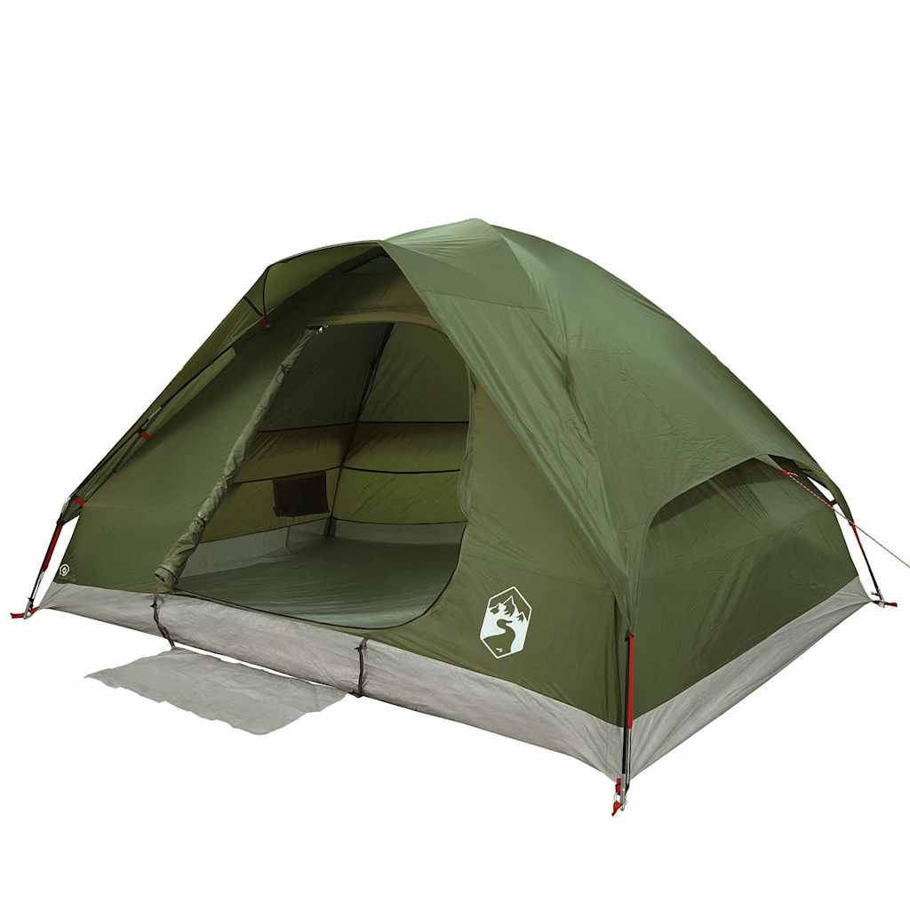 vidaXL Camping Tent Dome 2-Person Olive Green Waterproof 4