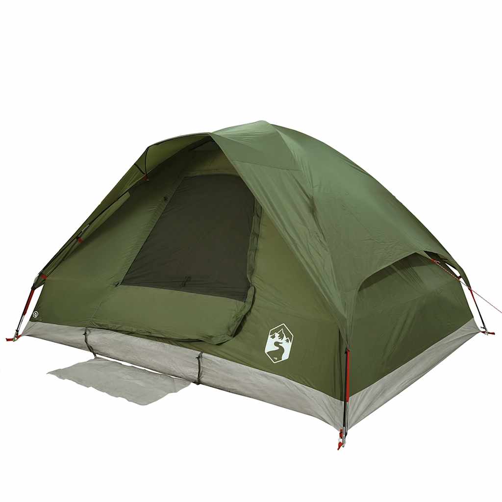 vidaXL Camping Tent Dome 2-Person Olive Green Waterproof 6