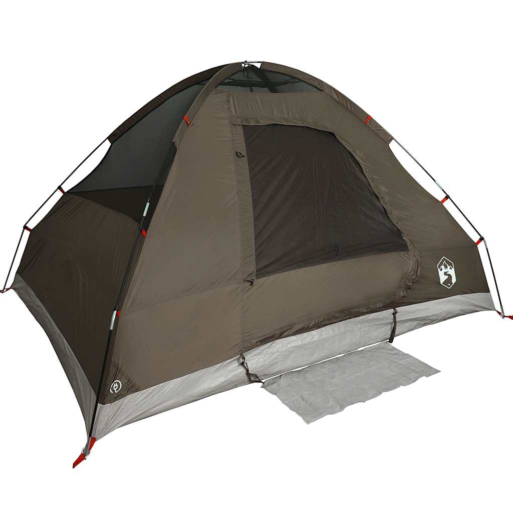 vidaXL Camping Tent Dome 2-Person Brown Waterproof 5